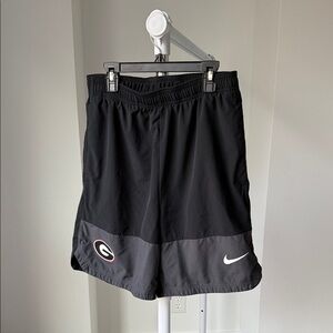 Nike UGA University of Georgia Men's Black Gray dri-fit Athletic Shorts small